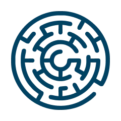 Maze Lightbulb Icon - Technology Complex