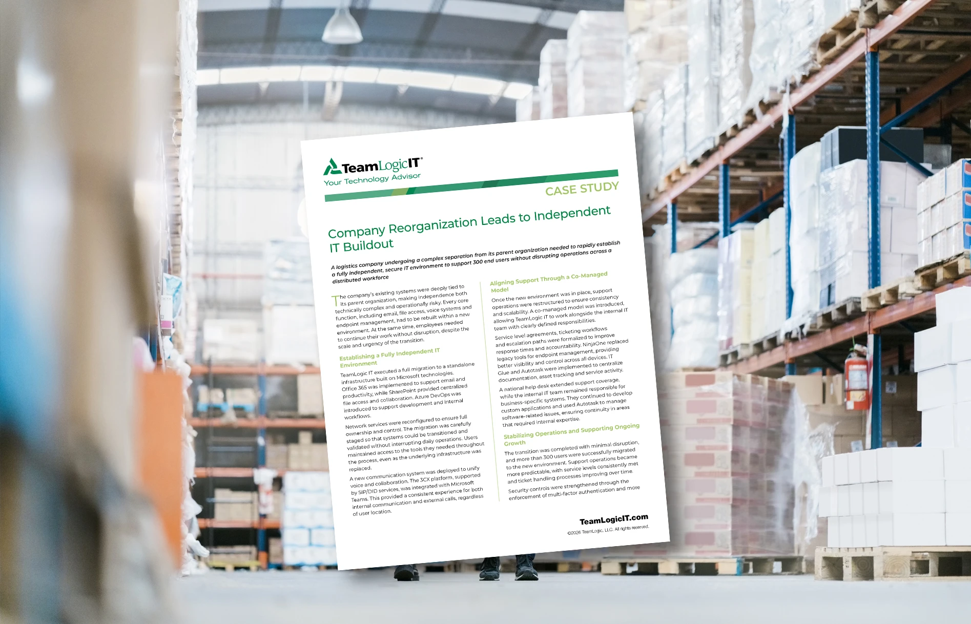Company Reorganization Leads to Independent IT Buildout item
