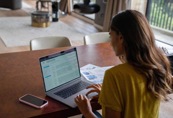 Woman with email security